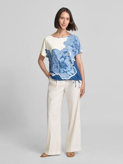 Oui T-Shirt mit Tunnelzug am Saum Hellblau 1