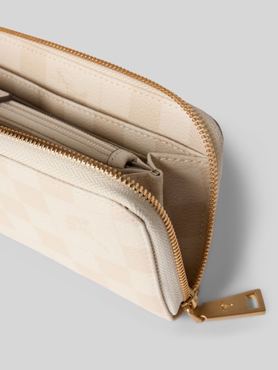 Produktfoto, beige Portemonnaie mit Label-Applikation Modell 'Melete' von JOOP!, Reißverschluss, strukturierte Oberfläche, Damen Portemonnaie