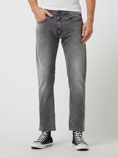 Replay Comfort fit jeans met stretch, model 'Rocco' Middengrijs - 4