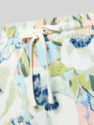 Productfoto, Pyjama-Hose im Allover-Look mit elastischem Bund van Christian Berg Woman, mix van katoen en modal, relaxed fit, all-over look, elastische band, tunnelkoord, zachte pastelkleuren en bloemenprint, detailopname