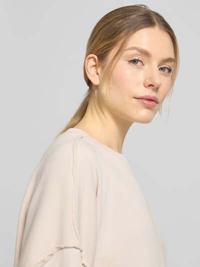 Smith and Soul Bluza o kroju oversized fit z ozdobnymi bordiurami Piaskowy 3
