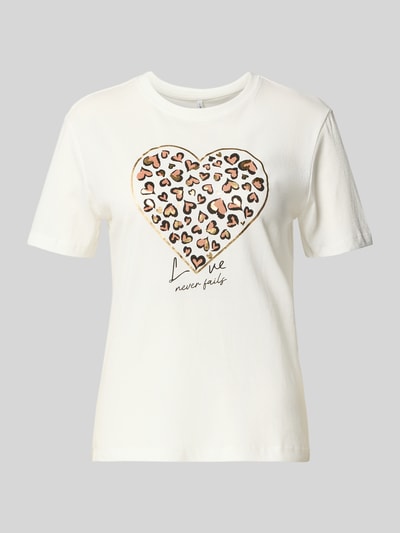 Only T-shirt o kroju regular fit z czystej bawełny model ‘TANYA LIFE’ Biały 2