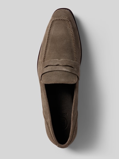 Productfoto, Loafers aus Leder Modell 'Gerry' van PS Poelman in taupe met comfortmodel, glad leer, zool, hakhoogte maat 44: 3 cm, schachthoogte: 7 cm, schachtbreedte: 12 cm