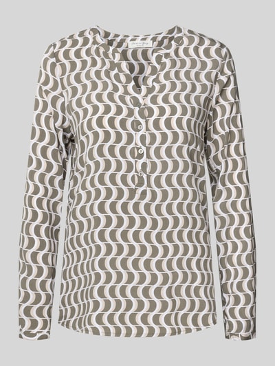 Christian Berg Woman Regular Fit Bluse aus Viskose mit V-Ausschnitt Oliv 2