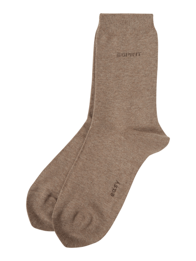 Esprit Socken mit Label-Stitching im 2er-Pack Sand 1