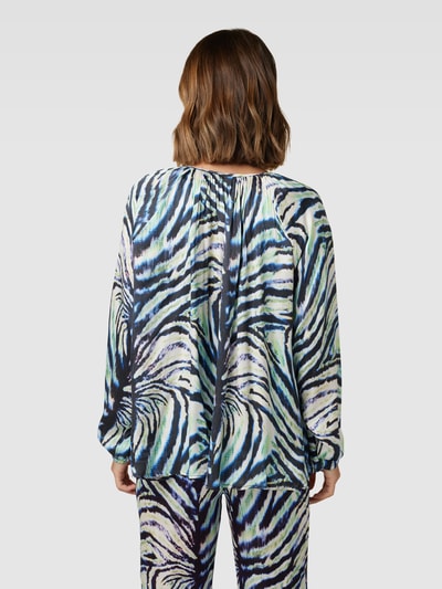 Yippie Hippie Blouseshirt van viscose met dierenprint Blauw - 5