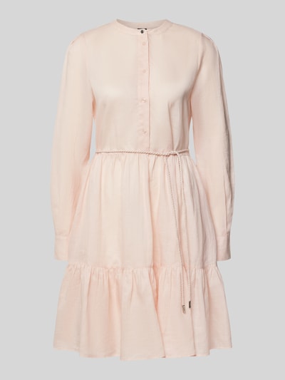 BOSS Orange Sukienka koszulowa o długości do kolan z listwą guzikową i wiązanym paskiem Jasnoróżowy 2