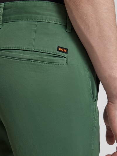 BOSS Orange Slim fit chino met steekzakken Olijfgroen - 3