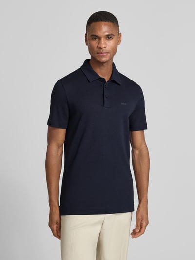 BOSS Poloshirt mit Brand-Schriftzug Dunkelblau 4