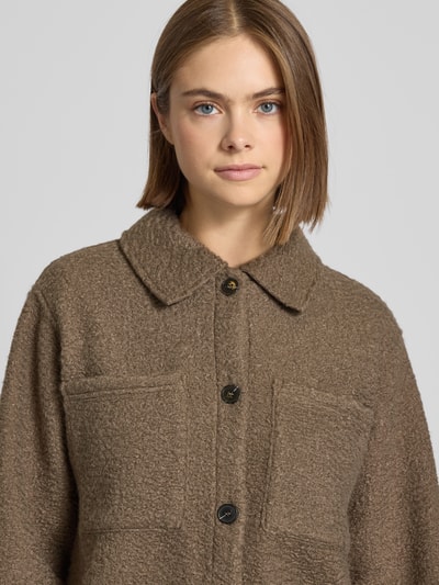 Pieces Regular Fit Jacke mit Brusttaschen Modell 'OLINE' Mittelbraun 3