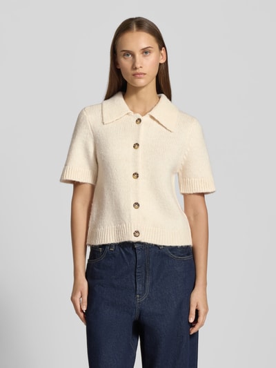 Gina Tricot Kardigan z dzianiny z rękawem o dł. 1/2 Złamany biały 4