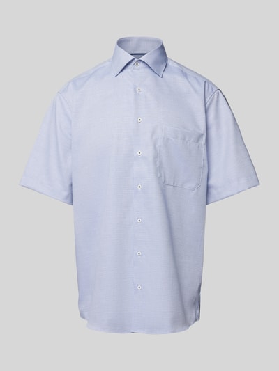 Eterna Comfort fit zakelijk overhemd met all-over motief Bleu - 2