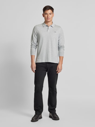 Gant Regular fit poloshirt met labelstitching, model 'SHIELD' Middengrijs gemêleerd - 1