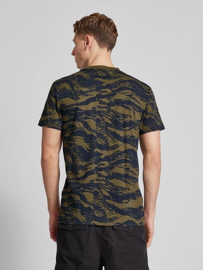 G-Star Raw T-shirt ze wzorem moro model ‘Tiger’ Oliwkowy 5