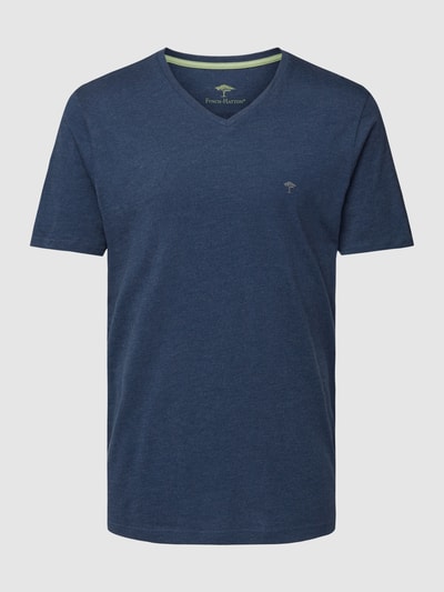 Fynch-Hatton T-Shirt mit V-Ausschnitt Marine Melange 2