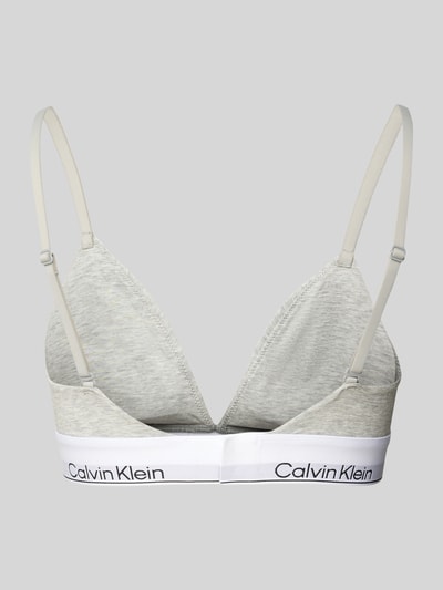 Calvin Klein Underwear Triangelbeha met logo in band en spaghettibandjes Lichtgrijs - 3