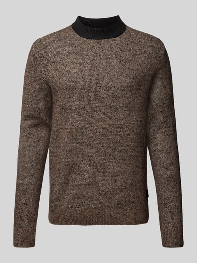 Jack & Jones Sweter z dzianiny z detalem z logo model ‘COSPACE’ Średniobrązowy 1