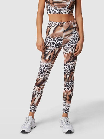 Guess Activewear Legginsy ze wzorem na całej powierzchni model ‘ADRIANNA ANIMALIER LEGGINGS’ Średniobrązowy 4