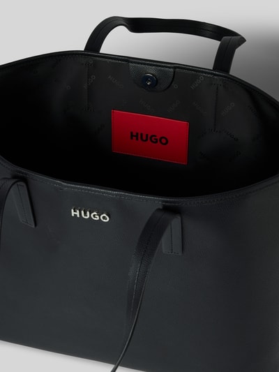 HUGO Torba shopper z detalami z logo model ‘CHRIS’ Czarny 4