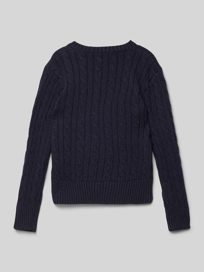 Polo Ralph Lauren Teens Strickpullover mit Zopfmuster Marine 3