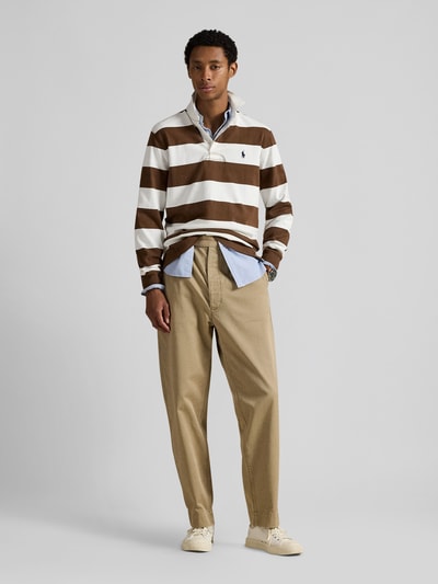 Polo Ralph Lauren regular fit rugbyshirt van puur katoen Middenbruin - 1