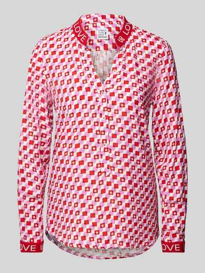 Emily Van den Bergh Regular Fit Bluse mit Tunikakragen Rot 2