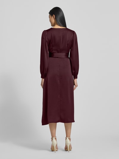 Neo Noir Sukienka midi z dekoltem w serek model ‘RIMINI’ Bordowy 5