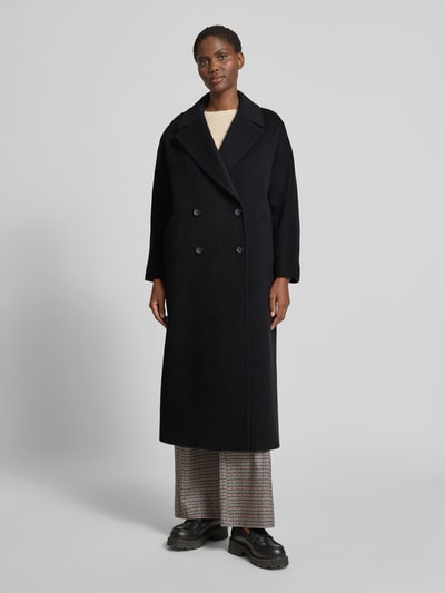 ICONS Cinzia Rocca Płaszcz wełniany z kaszmirem Czarny 4