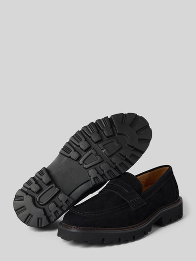 Steve Madden Mokasyny skórzane z paskiem na cholewce model ‘NOORDIN’ Czarny 4