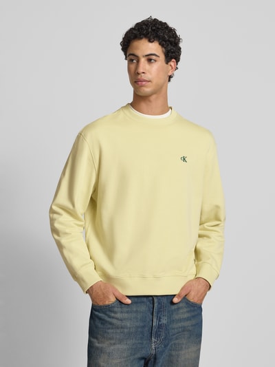 Calvin Klein Jeans Sweatshirt van puur katoen Lichtgeel - 4