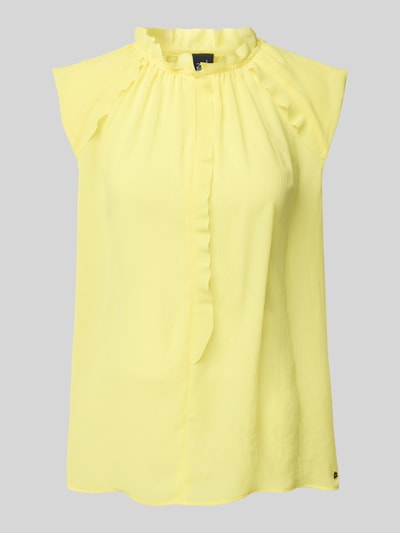 Marc Cain Regular Fit Blusentop mit Rüschen Hellgelb 2