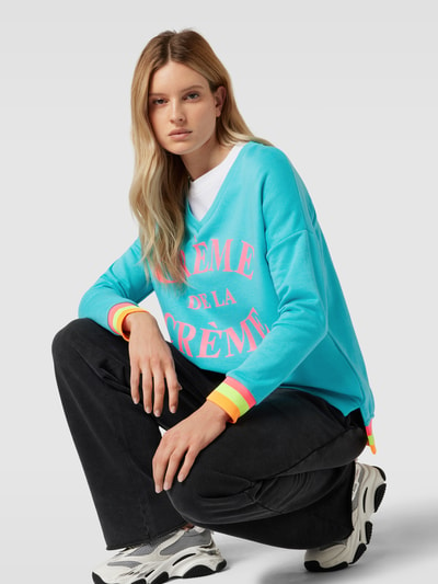 miss goodlife Sweatshirt met statementprint Lichtturquoise - 3