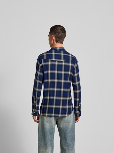 Officine Générale Slim Fit Freizeithemd mit Kentkragen Marine 5