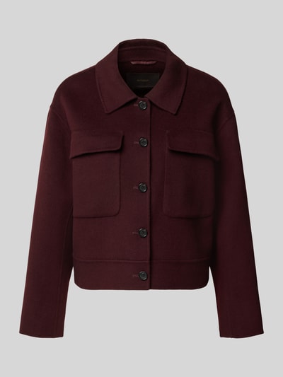 Productfoto, Jacke aus Schurwolle mit Brusttaschen van windsor., kastanjebruin, rechte pasvorm, opgestikte borstzakken, wollen textuur, knoopsluiting, kraag, damesjack, regular fit, schouderbreedte 50 cm, borstbreedte 52 cm, ruglengte 52 cm, mouwlengte 54 cm