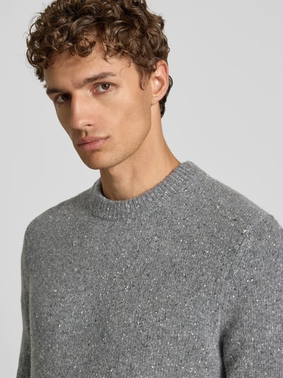 Christian Berg Men Strickpullover aus Woll-Mix  Graphit 3