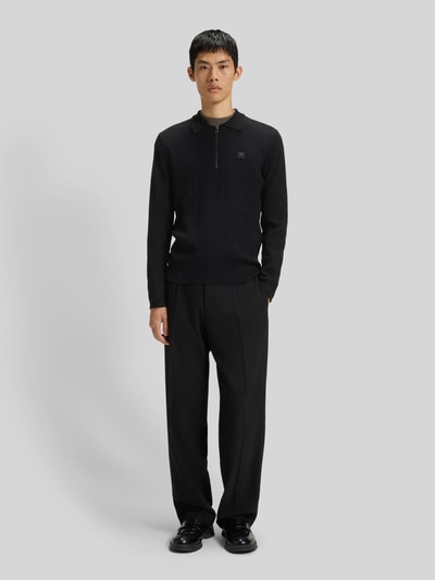 HUGO Sweter z dzianiny o kroju regular fit z mieszanki wiskozy model ‘SASTORO’ Czarny 1