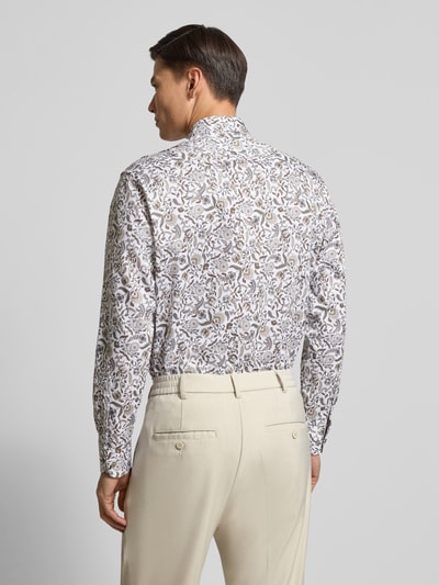 ETERNA Comfort fit zakelijk overhemd van katoen met kentkraag Zand - 5