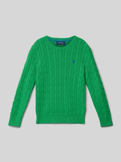 Polo Ralph Lauren Teens Strickpullover mit gerippten Abschlüssen Gruen 1