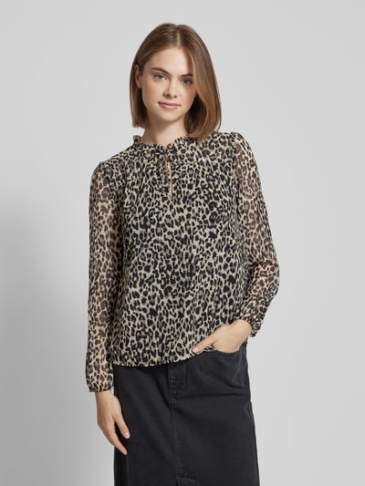 Only Straight fit blouse met druppelvormige hals, model 'DITSY' Zwart - 4