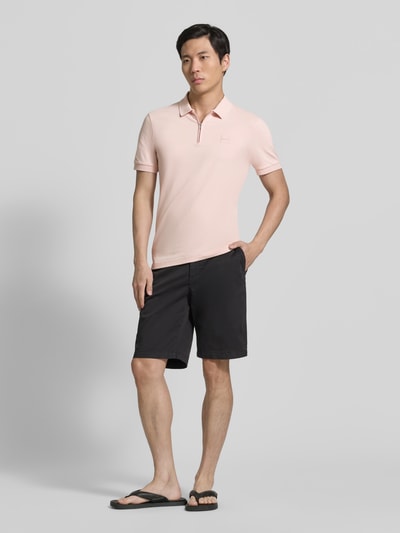 BOSS Orange koszulka polo o kroju regular fit z zamkiem błyskawicznym Jasnoróżowy 1