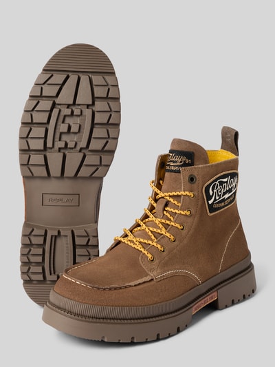 Replay Boots aus Leder mit Label-Details Modell 'SANDTOWN' Camel 4