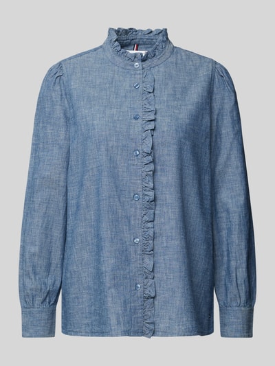 Tommy Hilfiger Overhemdblouse met opstaande kraag, model 'CHAMBRAY' Blauw gemêleerd - 2