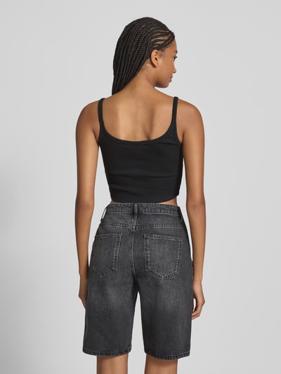 Tommy Jeans Slim Fit Crop Top aus Ripp Black 5