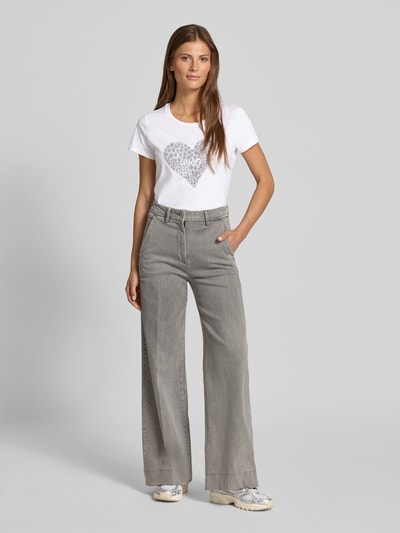 Liu Jo White T-Shirt mit Ziersteinbesatz Weiss 1