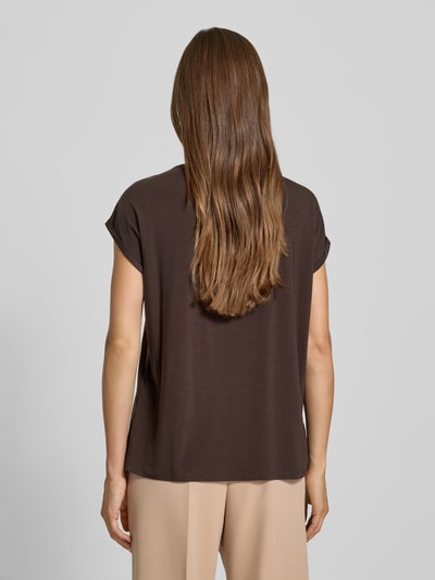 Vero Moda Regular fit T-shirt van lyocell-mix, model 'AVA' Chocoladebruin - 5