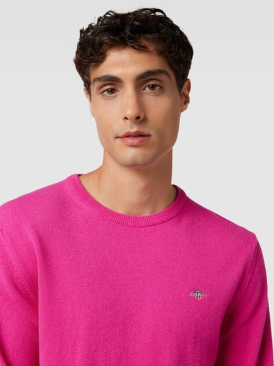 Gant Strickpullover mit Label-Stitching Pink 3