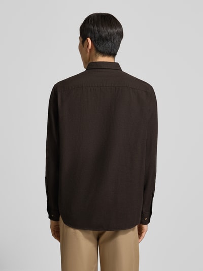 SELECTED HOMME Regular fit vrijetijdsoverhemd van puur biologisch katoen, model 'REGNOAH' Chocoladebruin - 5