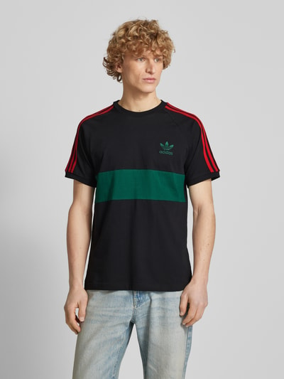 adidas Originals T-shirt van viscose met labelstitching Zwart - 4