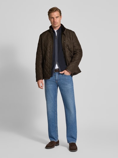 Barbour Regular Fit Steppjacke mit Pattentaschen Modell 'POWELL' Oliv 1