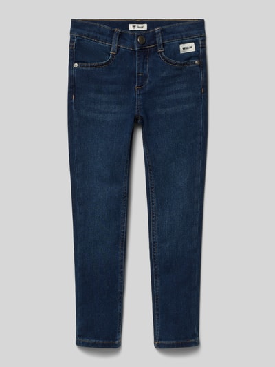 Steiff Jeansy o kroju skinny fit z naszywką z logo Granatowy 1